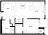 River North_1 Bedroom Floor Plan